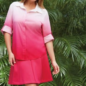 Calvin Klein Ombré Button-Up Blouse